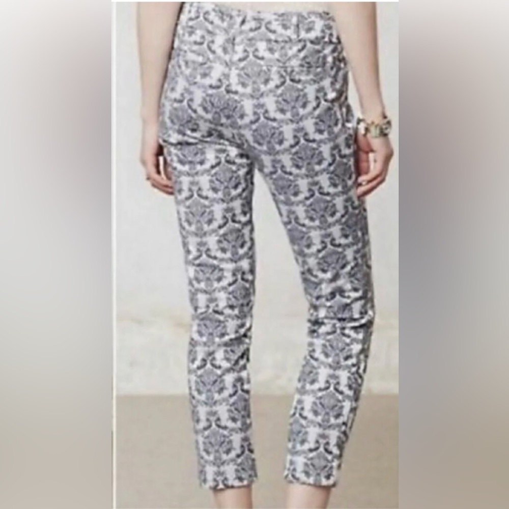 Cartonnier Anthropologie Charlie Brocade ankle pant sz 0
